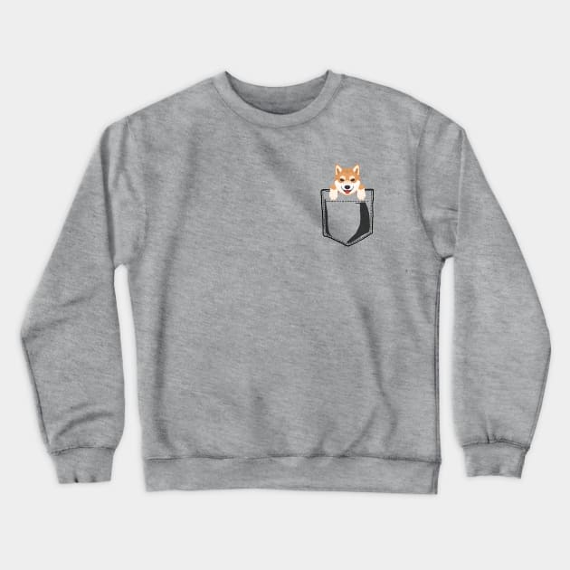 Pocket Shiba Inu Crewneck Sweatshirt by JKA